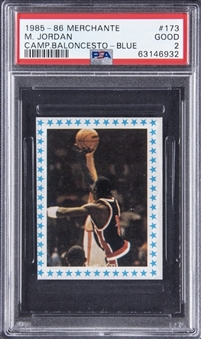 1985-86 Merchante Blue #173 Michael Jordan Rookie Card - PSA GD 2